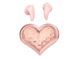 Fones de Ouvido Bluetooth 5.4 em Forma de Coração Microfone HD MDUG (rosa)
