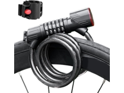 De Corrente Para Bicicleta | De Segurança Reforçado Com Luz Traseira, Acessório Leve E À Prova Gokoco