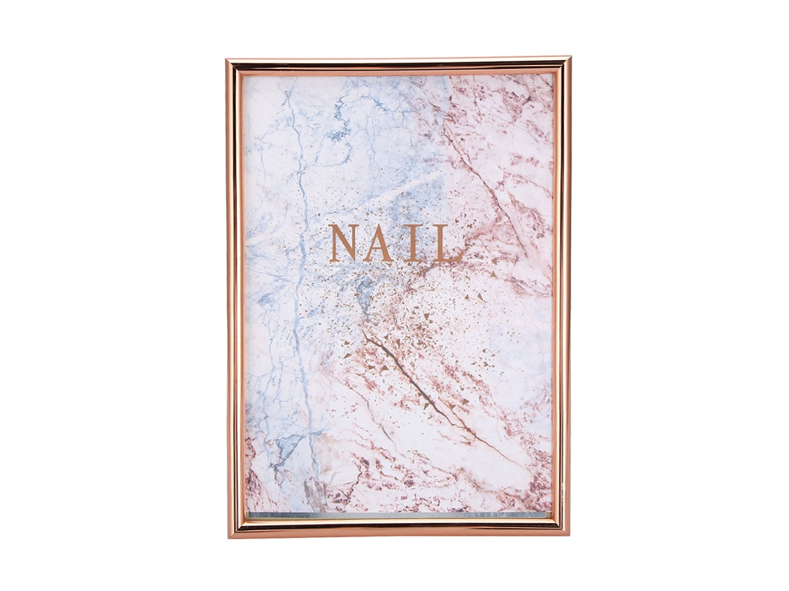 Quadro De Exibição De Arte De Unhas Apoio Para Unhas Falsas Acessório Profissional Moldura Dourado Rosa