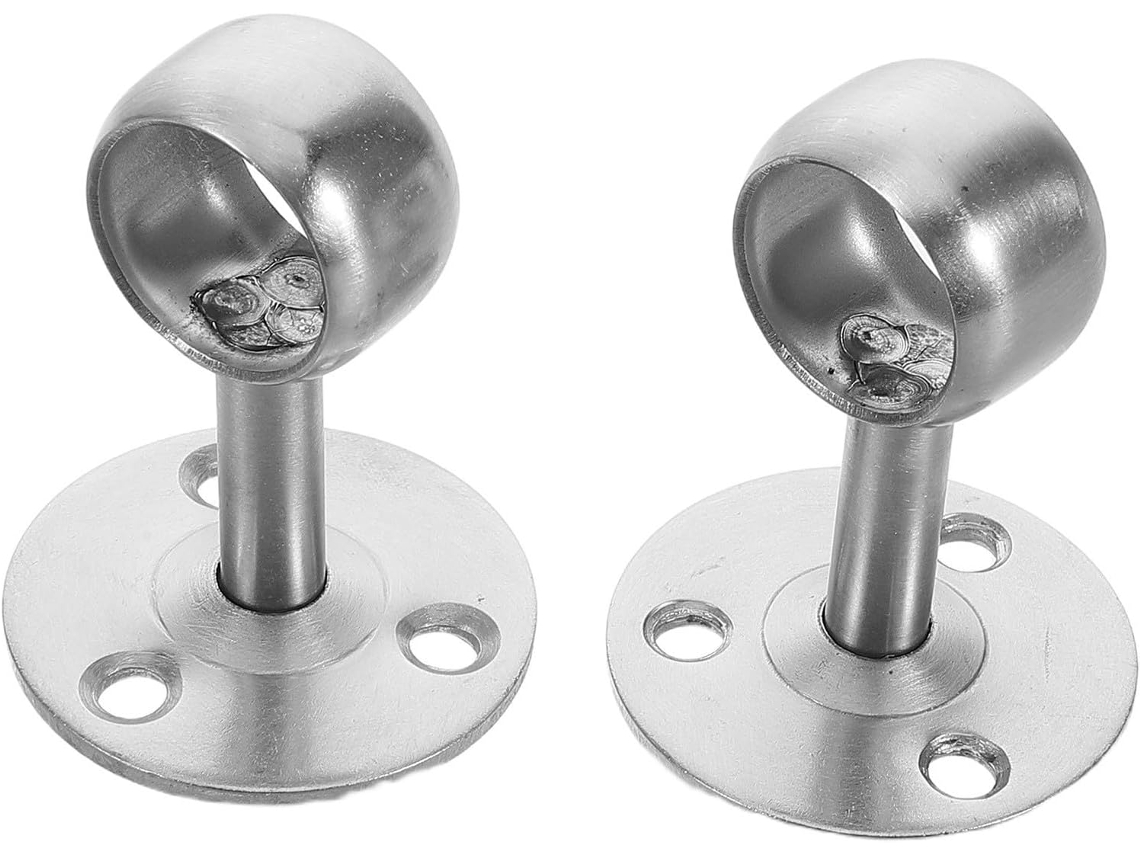 Suporte para varão de cortina Chuveiro Yardwe em aço inoxidável, 2 peças, fácil instalação e suporte resistente.
