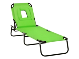 Espreguiçadeira Dobrável Encosto 4 Posições, com Almofada, Estrutura Metal, Oxford, Camping, Praia, Terraço | S/MARCA