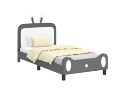 Cama De Solteiro | Camas Para Quarto | Estrutura De Cama Infantil Com Cabeceira Cinzento-claro Pu