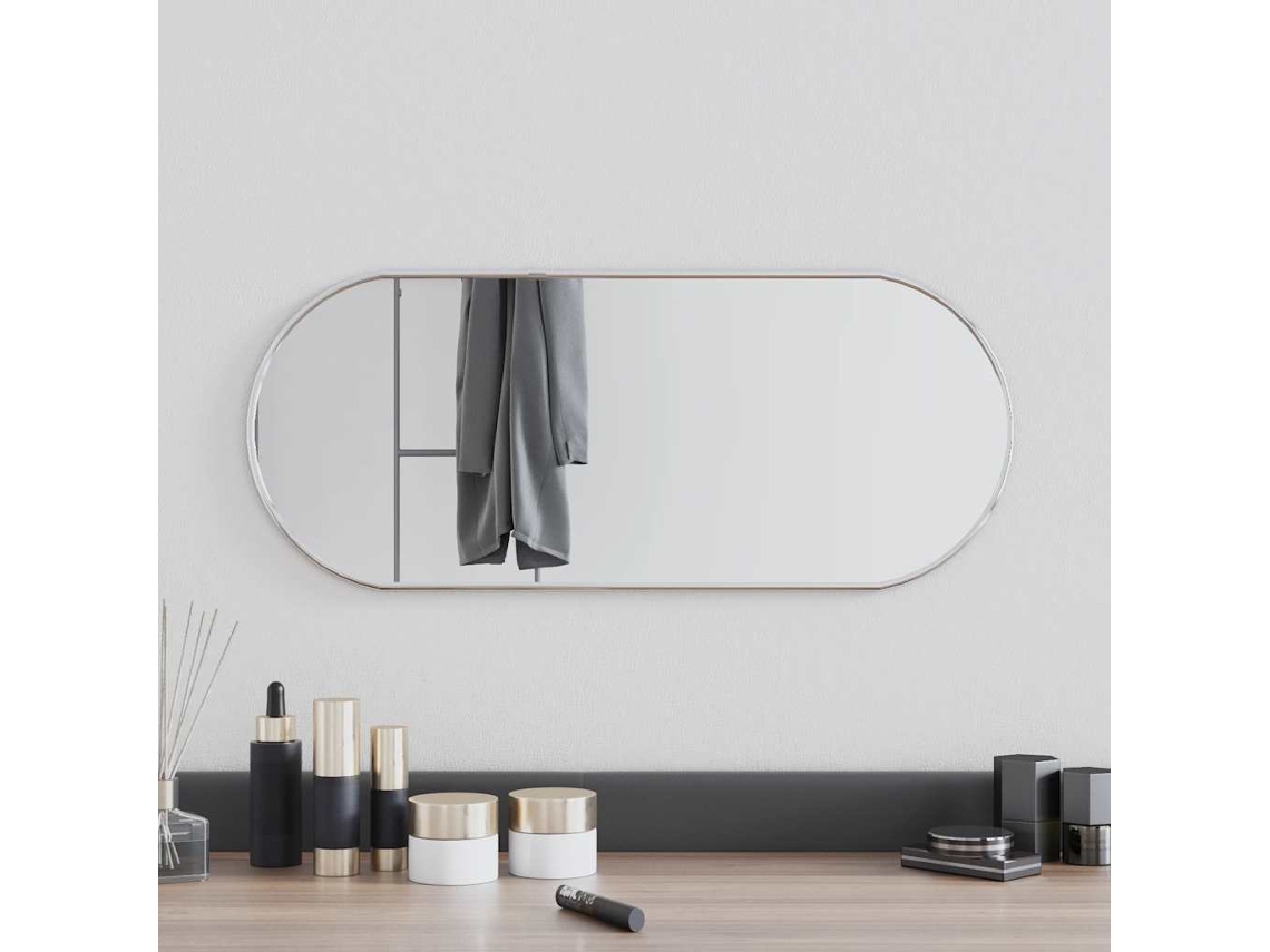 Vidaxl Espelho De Parede 60x25 Cm Oval Prateado