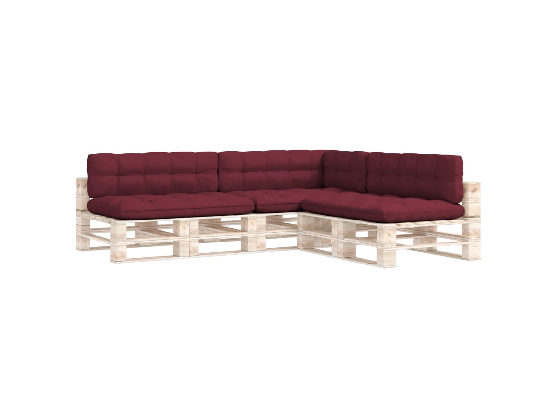 Almofadões para sofás de paletes VIDAXL 7 pcs vermelho tinto (120 x 80 x 10 cm)