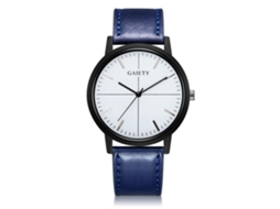 Reloj De Pulsera Para Hombre Gaiety De Cuero Pu Suave Analógico De Cuarzo Azul Real