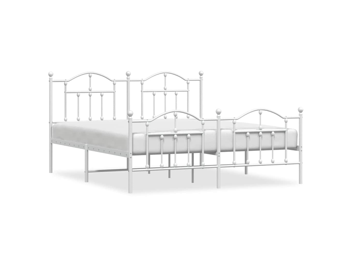 Bed Frame, Bed Frames Vidaxl Branco Aço (183 X 213 Cm)