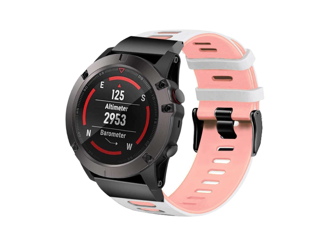 Bracelete Pioneer para Garmin Instinct Crossover Branco e Rosa