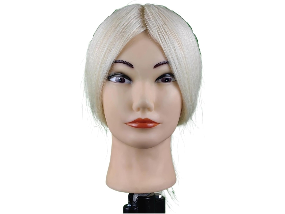 Cabeça de Manequim SFUSHOS com cabelo natural, trançado, 45 cm
