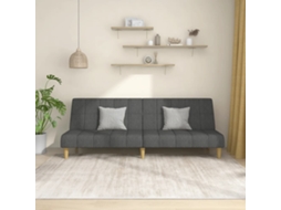 Vidaxl Sofá-cama De 2 Lugares Tecido Cinzento-escuro