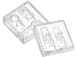 Molde de silicone 3D branco para unhas, conjunto de 2 peças, fácil de usar.