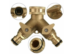 Conector De Mangueira, Válvula Divisora, Adaptador De Conexão Rápida Em Formato De Y Para Torneira, 2 Vias, Latão