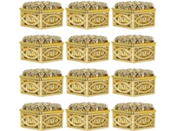 Housoutil 12-caixas Hexagonais Criativas De Plástico Dourado Para Doces E Biscoitos, Ideais Para Decoração De Mesas Em