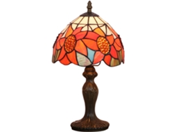 Abajur De Mesa Estilo Tiffany Com Girassol, 20cm, Em Vitral Campestre, Para Cabeceira, Leitura Ou Para Sala De Estar