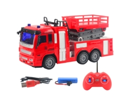 Caminhão De Bombeiros Controle Remoto Com Luzes Led Modelo De Carro Engenharia Presente Infantil