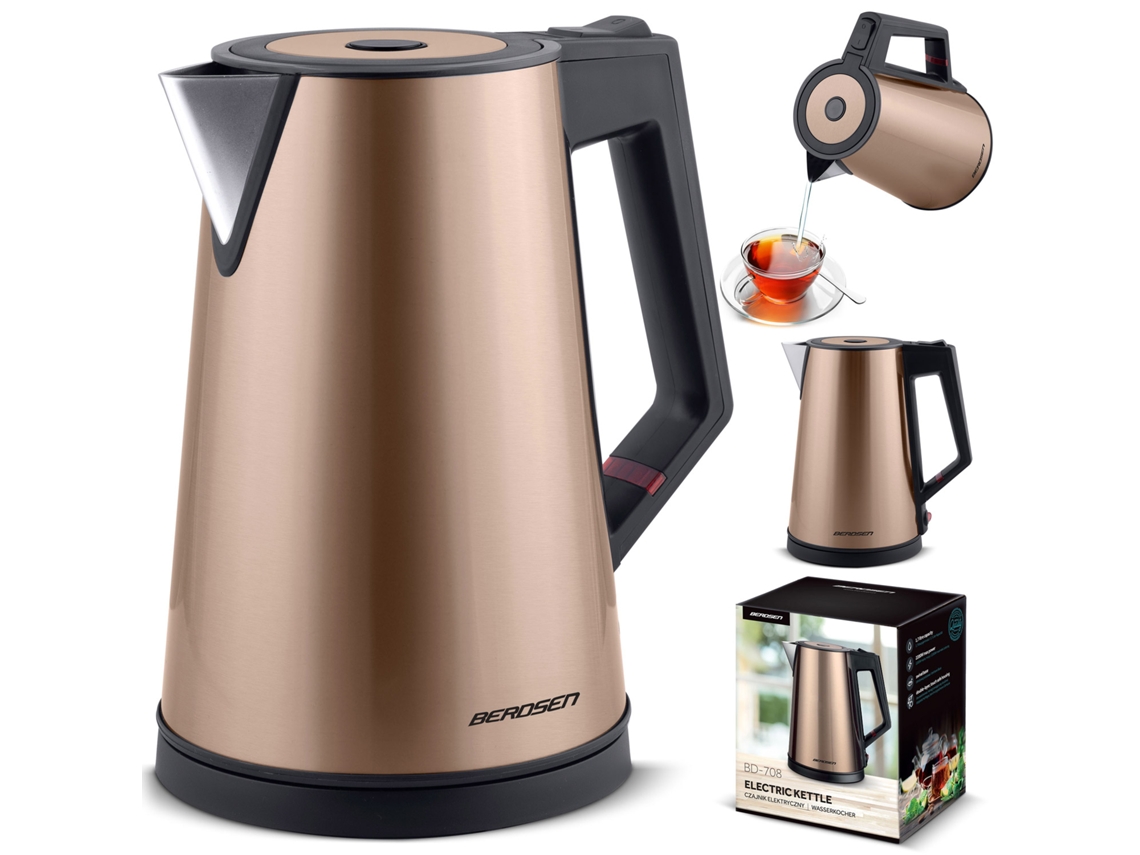 Chaleira Elétrica Berdsen Bd-708 de 1,7l em Cobre - Estilo e Eficiência