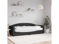Vidaxl Sofá-cama Com Colchão 80x200 Cm Tecido Preto