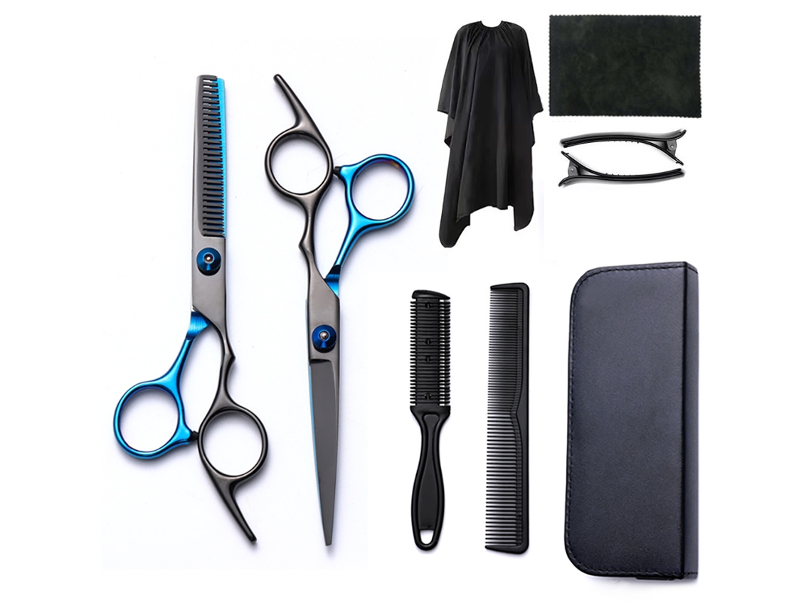 Kit De Tesoura De Corte Cabelo, 9pcs Ferramenta Profissional Para Corte De Cabelo, Para Cabeleireiros E Uso Doméstico Cuich