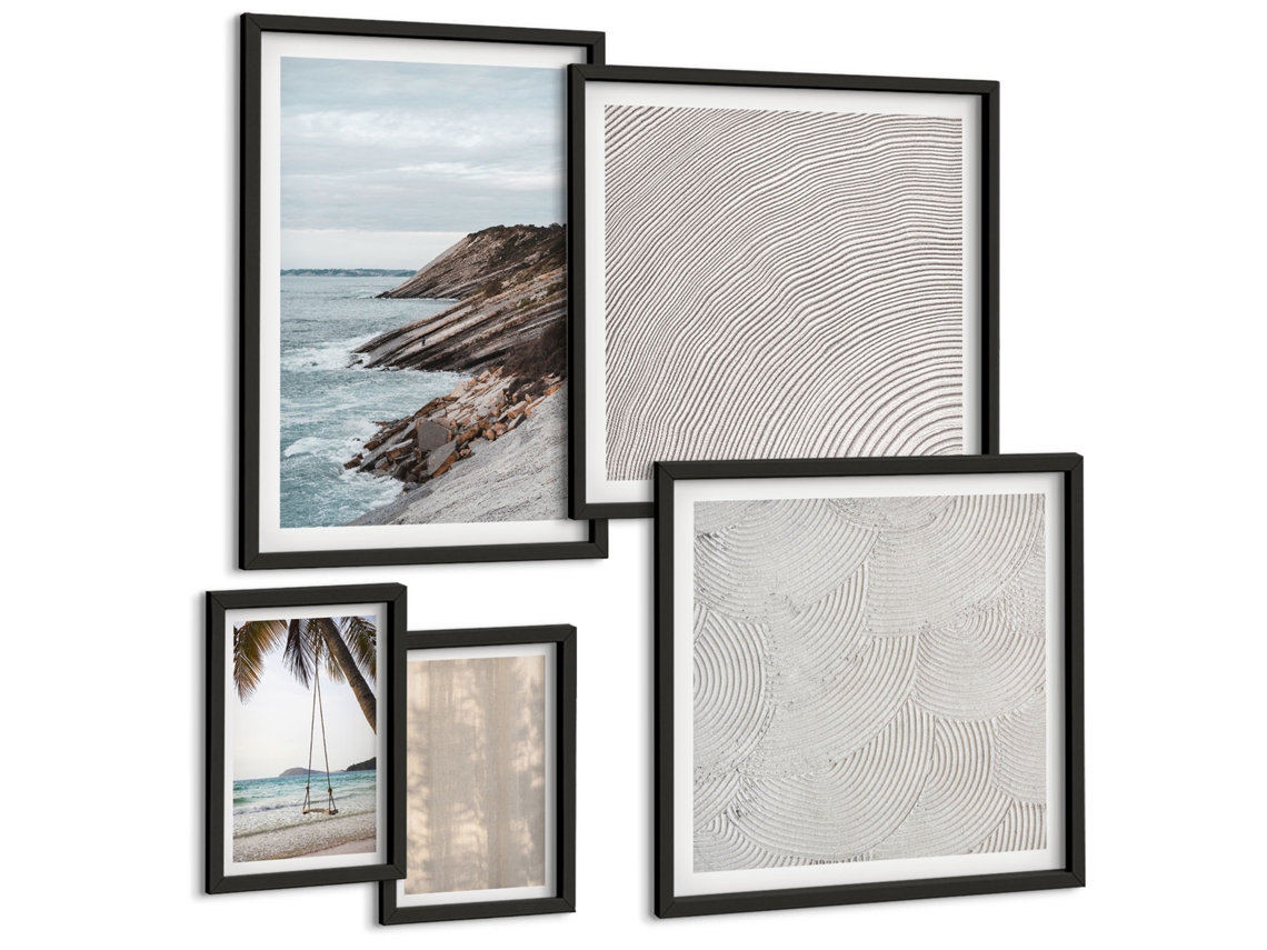 Conjunto De Pinturas Areia De Verão Vistas Litorâneas Espelharte (5 Peças)