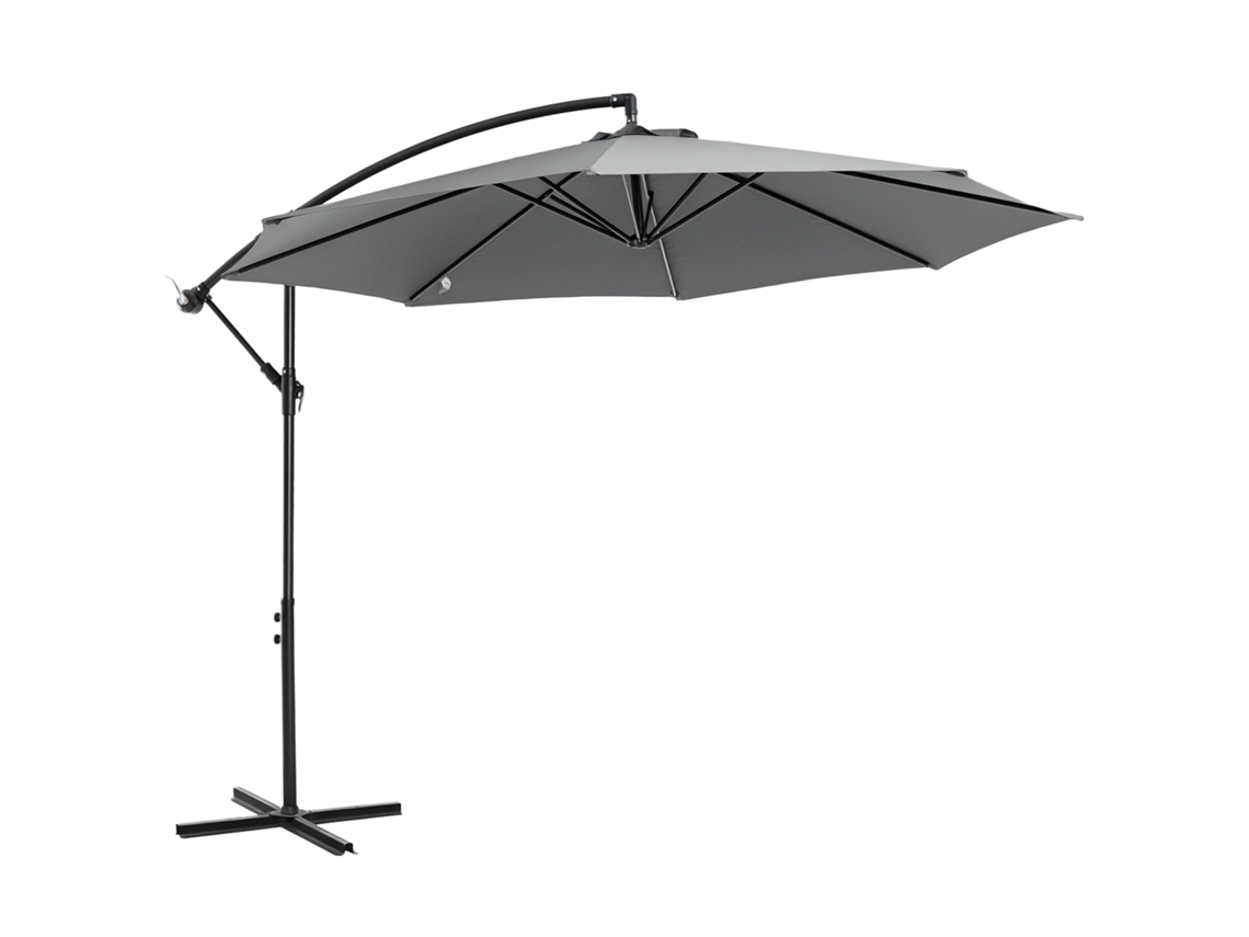 Guarda-sol com manivela manual, resistente às intempéries, 2,95 mx 2,95 m