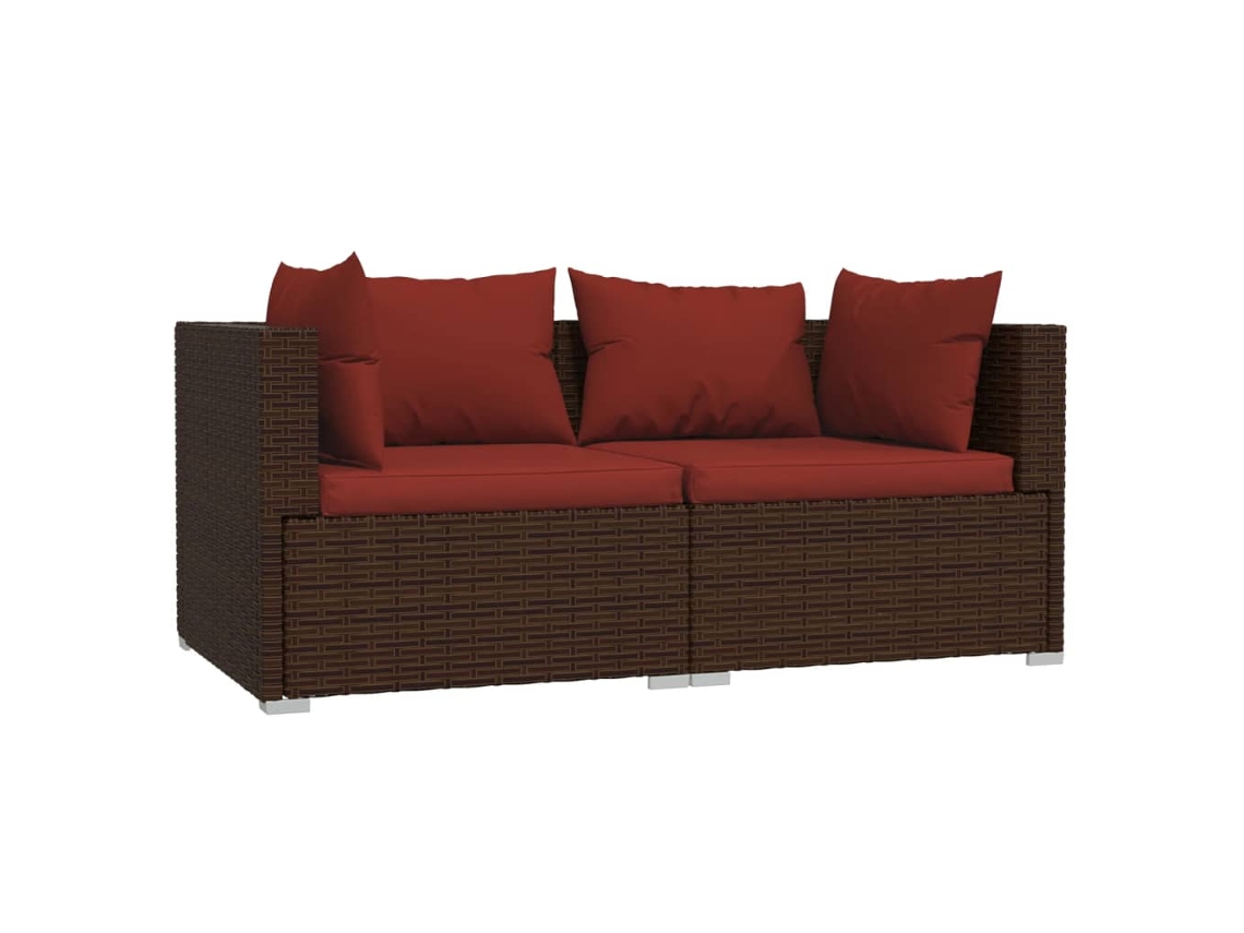 2-seater Sofa, 2-seater Sofas Vidaxl Marrom Rattan / Vime (n/a)