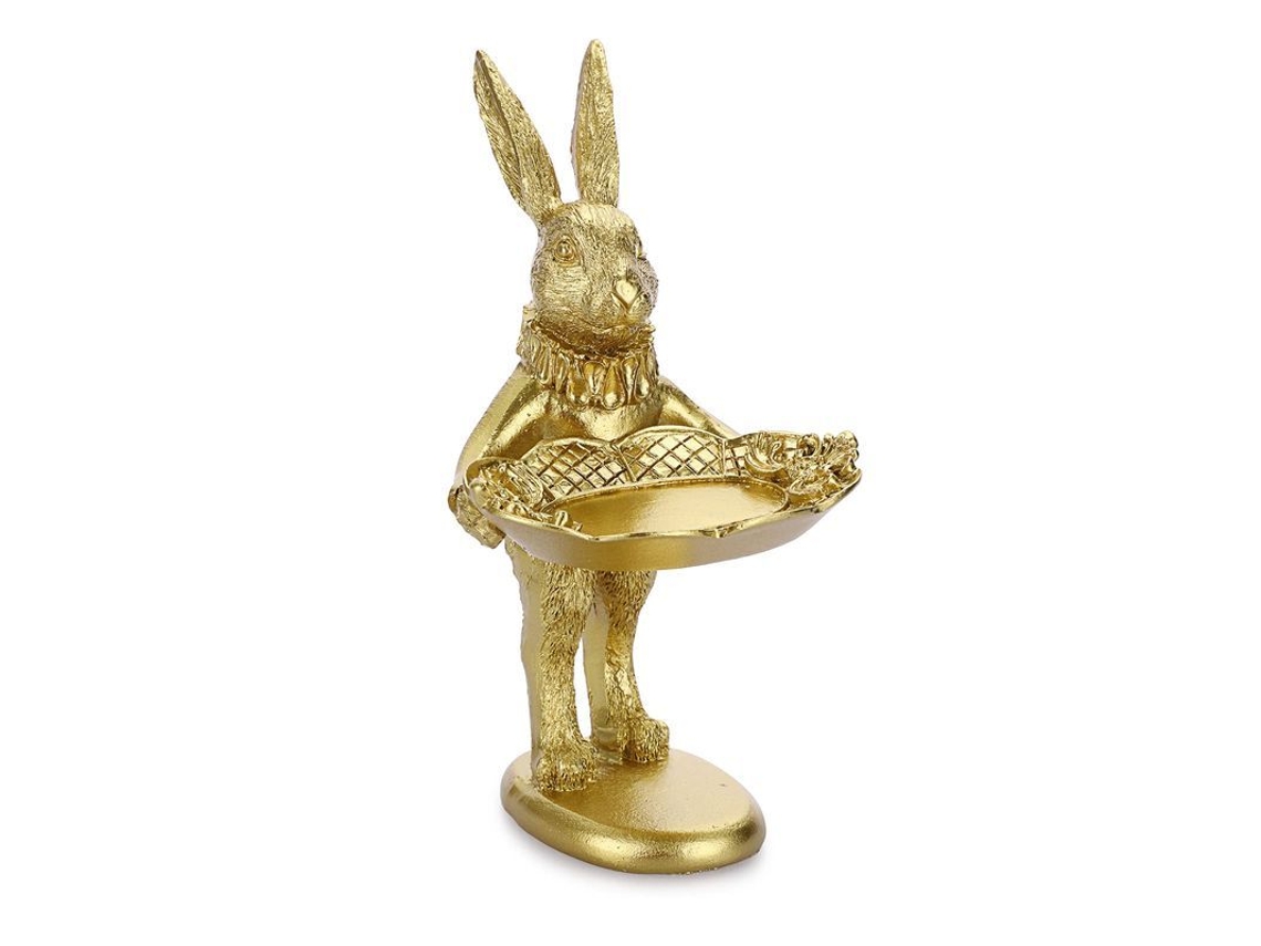 2026-bandeja De Anéis Com Estátua De Coelho Dourado Para Joias E Decoração