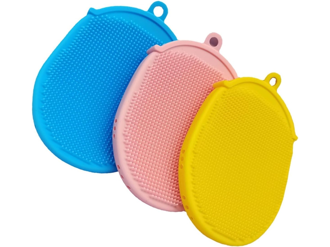 Beaupretty Conjunto De 3-escovas Esfoliantes Corporais Silicone Dupla Face Para Costas, Limpeza Suave Da Pele, Sabonete