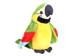 Mali brinquedo de Pelúcia Papagaio Elétrico Cute para Educação Infantil Que Aprende a Falar e Repete (verde)