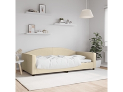 Vidaxl Sofá-cama 100x200 Cm Tecido Cor Creme