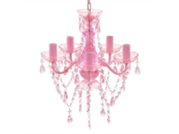 Vidaxl Lustre Rosa Com 5 Bulbos