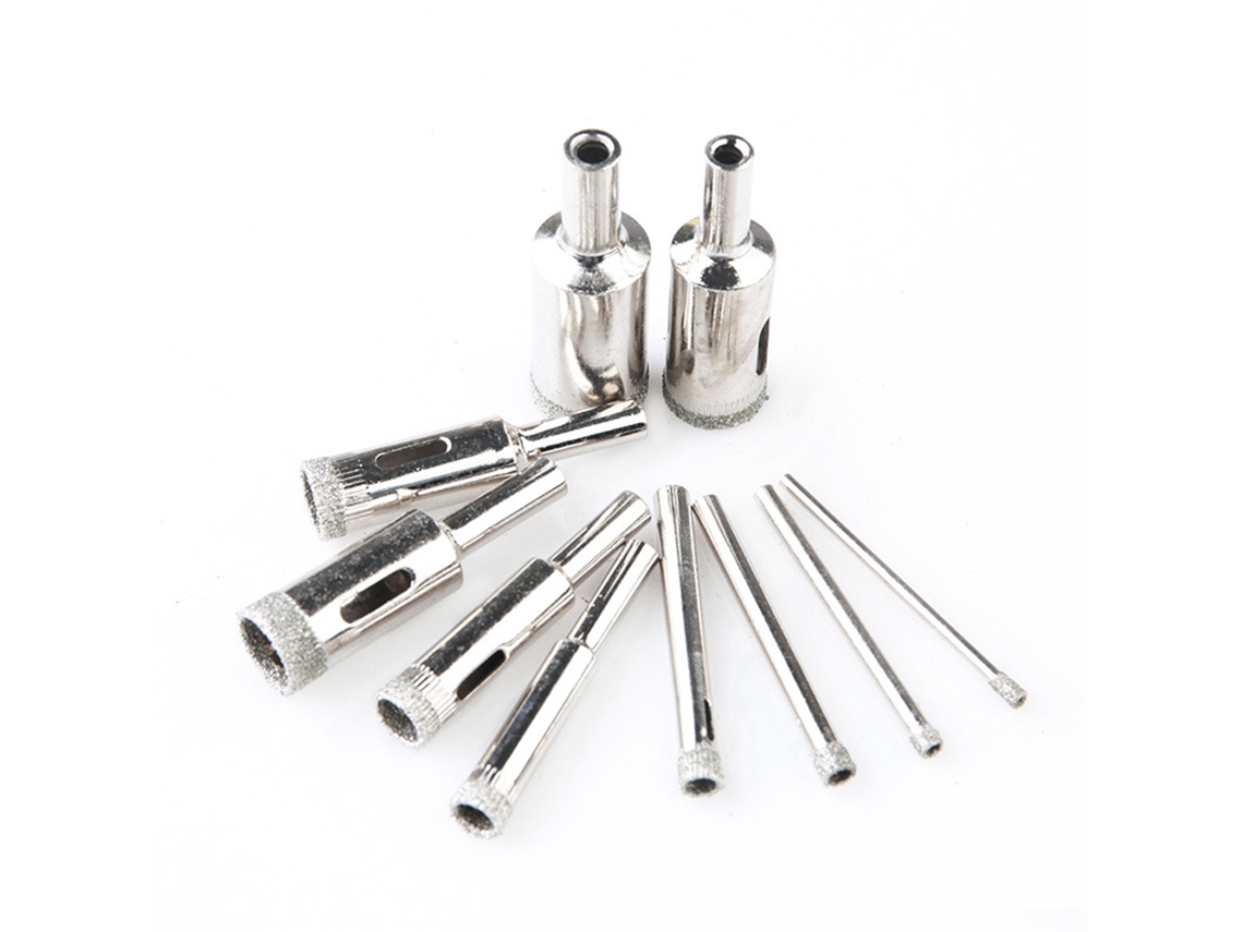 Yuru conjunto de Brocas de Diamante 10pcs Serra de Furo 3 18mm para Aço Carbono Vidro Cerâmica Azulejo Mármore