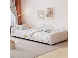 Sofa Cama Kinder 90x200cm Teddystoff Branco Multifuncional