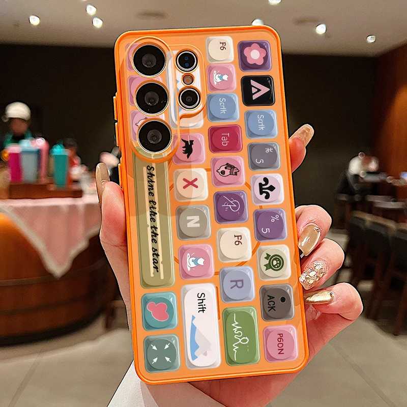 Capa Magnética Para Celular Galaxy A57 Com Estampa Floral De Astronauta (laranja).
