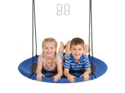 Balanço CHEZMOI ninho de pássaro 110 cm, estrutura em metal oxford, com 4 argolas, azul
