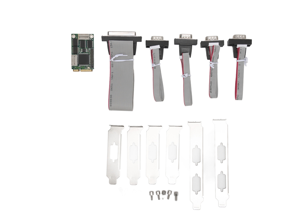 Aetheria placa Controladora Mini Pcie Ch384l Industrial com 4 Portas Seriais e 1 Porta Paralela para Win