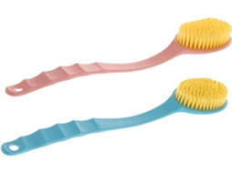 Conjunto De 2 Escovas Banho Com Cabo Longo Em Pp E Pbt Acessórios Eficazes Para Uma Esfoliação Suave Das Costas