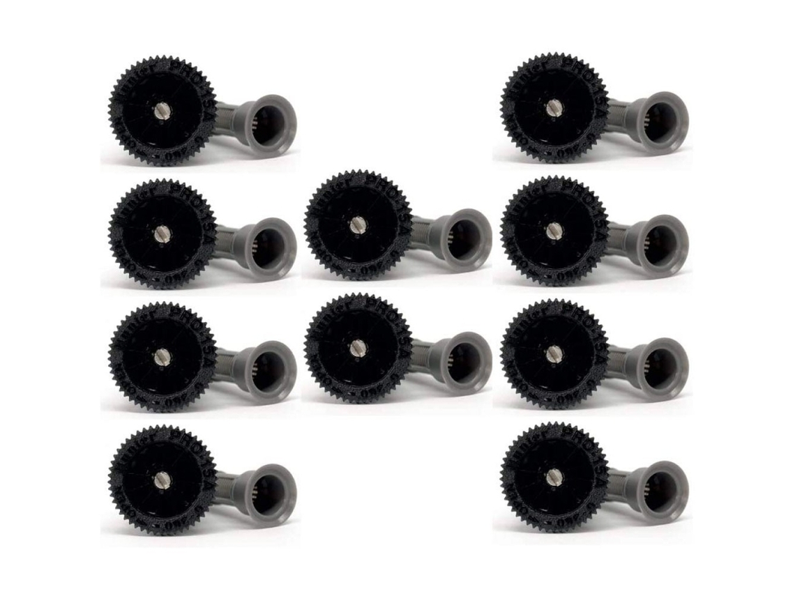 Bocal difusor HUNTER 15A. Alcance 4,60 metros. Pacote de 10 bicos HUNTER 15A. Características: Pressão: 1 a 2,1 bares. Alcance: 4,60 metros Ajuste do