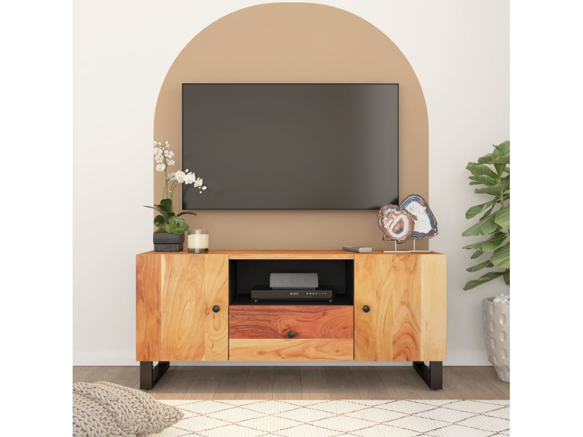 Vidaxl Móvel De Tv 105x33,5x46 Cm Acácia Maciça/derivados Madeira
