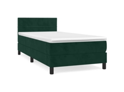 Cama com Molas/colchão 100x200 Cm Veludo Verde escuro MAISON EXCLUSIVE