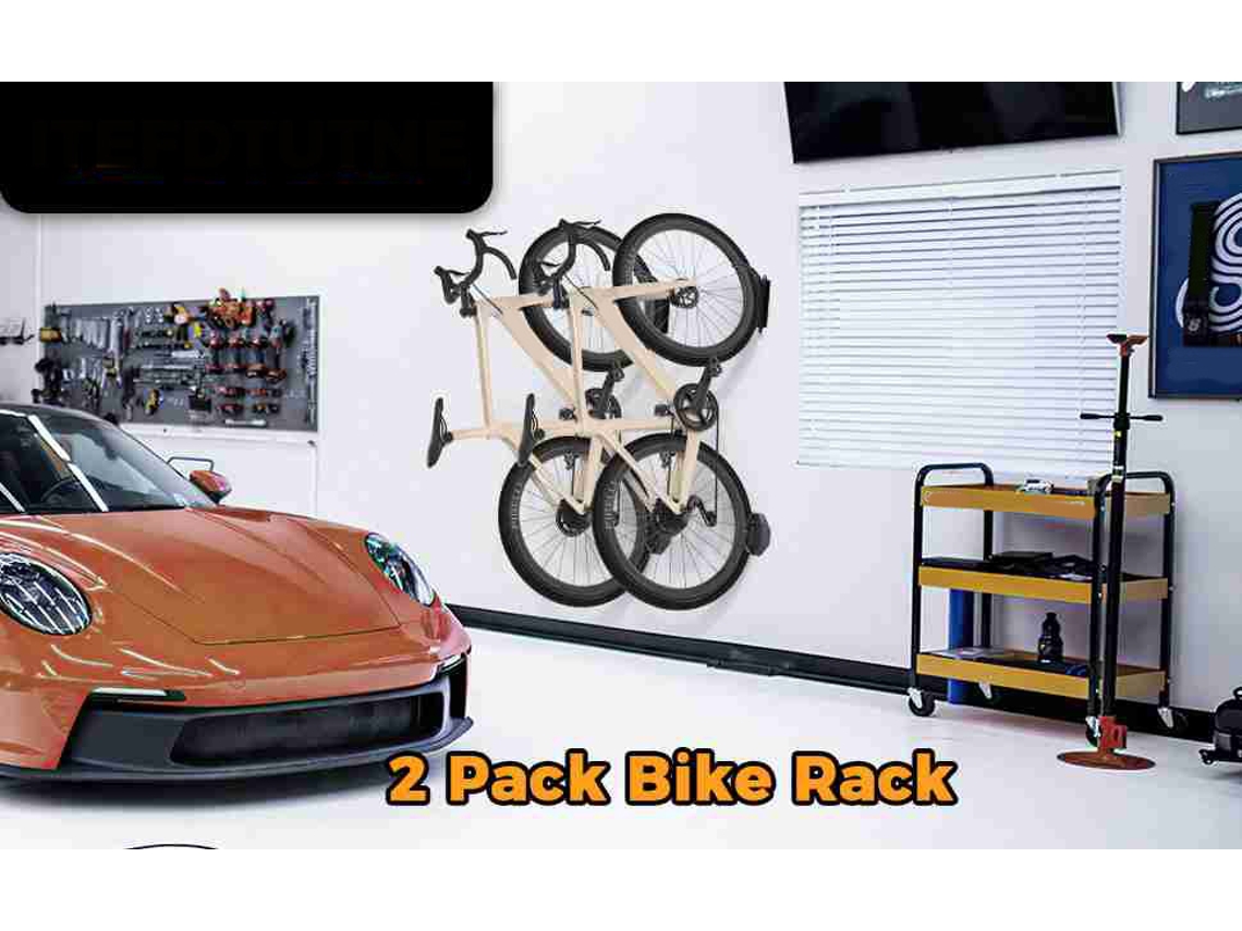 2026altiro-2 Set Soporte De Bicicleta De Pared Giratorio Resistente Fácil Instalación Ahorro De Espacio Negro
