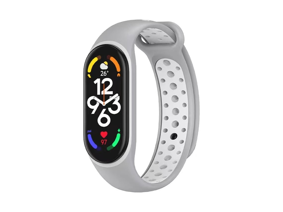 Pulseira De Silicone, Compatível Com Xiaomi Mi Band 5/ 6, Bicolor, Cor Canela, Acabamento Moderno