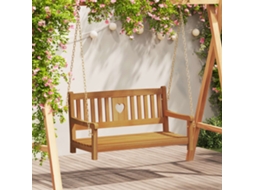 Vidaxl Banco De Balanço Para Jardim 2 -seater 110 X 56 X 58 Cm Natural