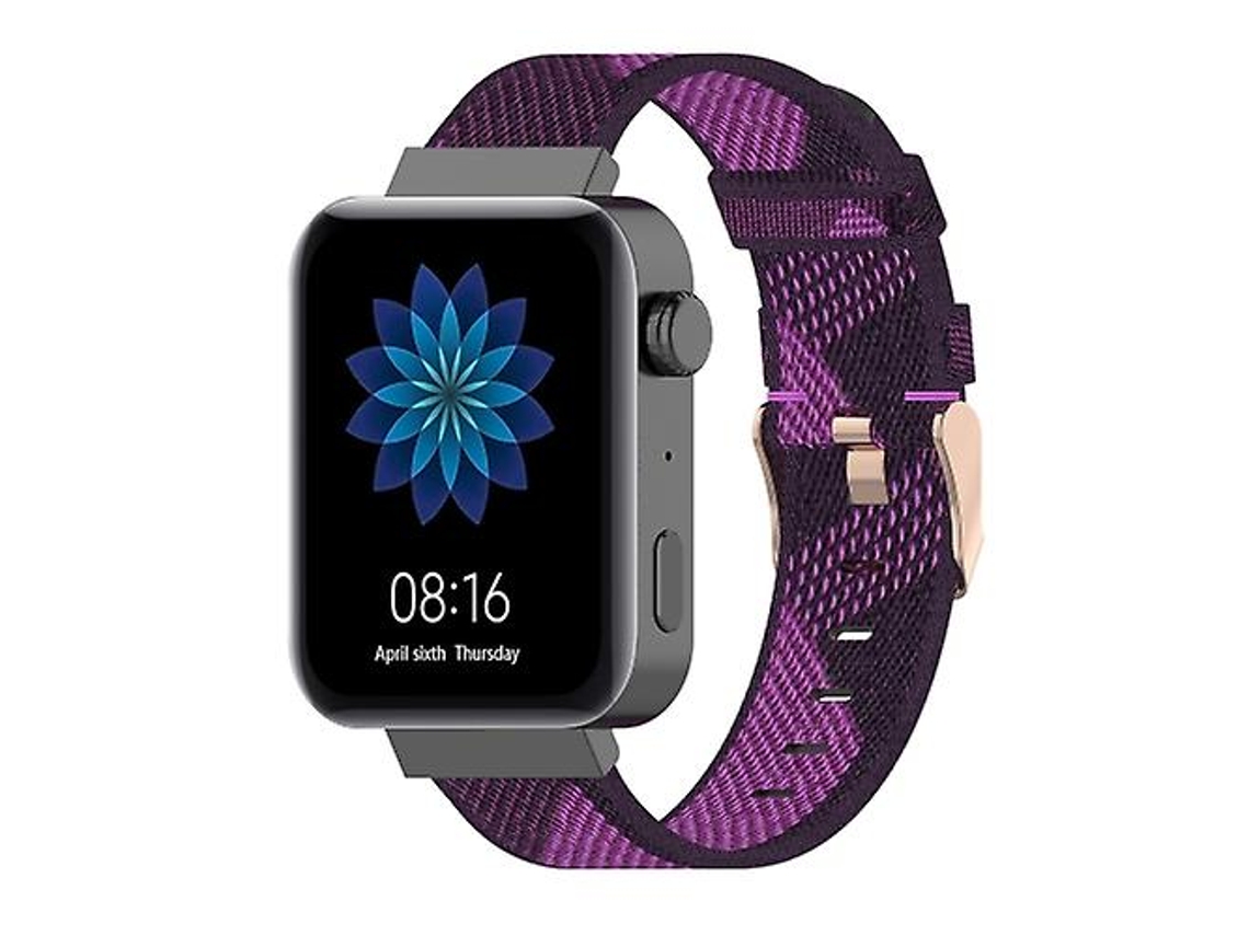 Bracelete de Relógio de Nylon com Listra de 18 Mm para Relógio Xiaomi Mi Garmin Vivomove 3S / Vivoactive 4S Roxo VENISYMLIS