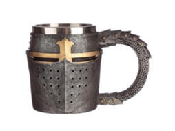 Caneca de Cerveja Decorativa Capacete Medieval e Armadura
