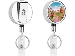 Porta-objetos retrátil Candy Land_76682316 com espiral metálica, ideal para professores, estudantes e funcionários públicos.