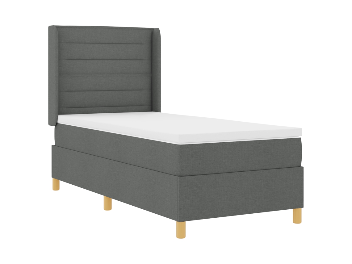 Conjunto 1 Cama Box Vidaxl Cinzento Tecido (90 X 200 Cm)