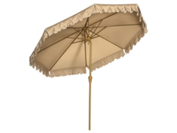 Guarda sol Inclinável Ø264cm com Babados, Poliéster, Caqui BTFORUS