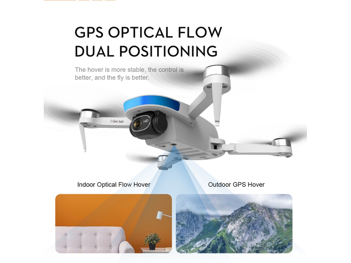 S6S Mini Gps Drone 5G Wifi Fpv Quadcopter Rc Dobrável Sem Escova 4K Duração Da Bateria: 25 Min Preto