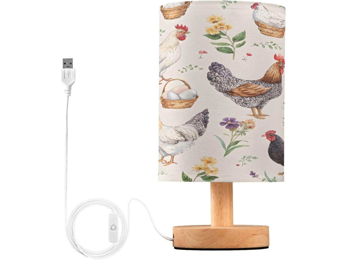 Abajur De Cabeceira Em Formato Galo Para Quarto, Luminária De Cabeceira Led, Luminária De Leitura Com Portas Usb E