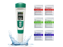 Testador De Qualidade De Água 5 Em 1 Com Ph/tds/ec/salinidade/temperatura, Visor Retroiluminado, Recarregável Zeuxo