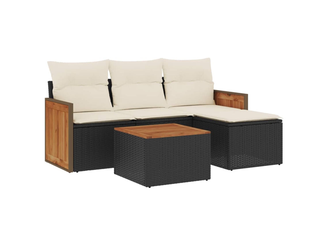 Garden Sofa Set, Garden Sofa Sets Vidaxl Preto Rattan / Vime (n/a)